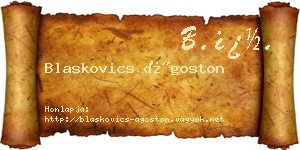 Blaskovics Ágoston névjegykártya
